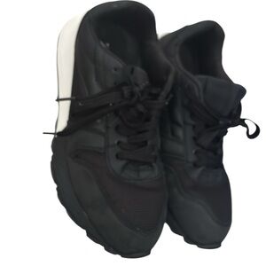 Zara Black Sneakers with Suede Finish and White Sole